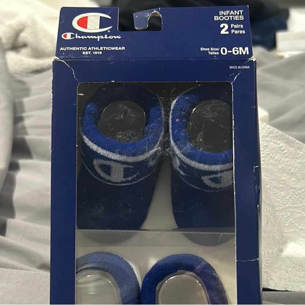 Champion Infant Booties Blue 0-6M